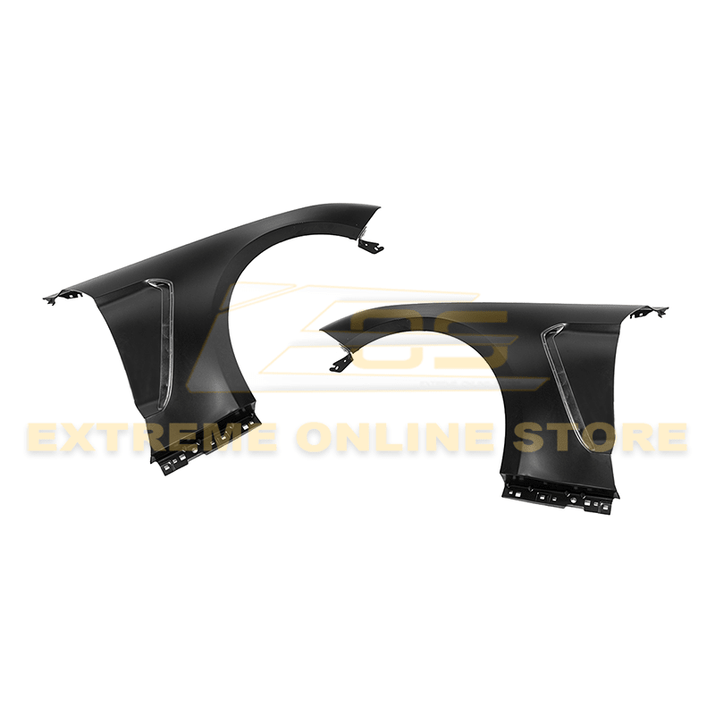 Ford Mustang S550 GT350 Style Matte Black Front Side Vented Fenders 2018-2023