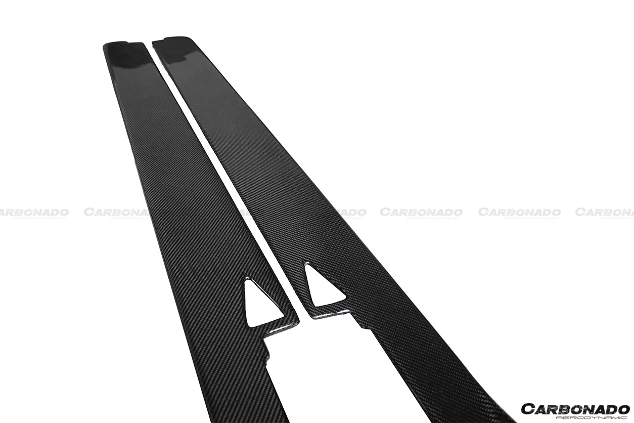 2010 - 2015 Ferrari 458 Coupe & Spyder AV Style Carbon Fiber Side Skirts Under Board