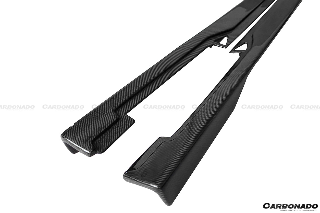 2010 - 2015 Ferrari 458 Coupe & Spyder AV Style Carbon Fiber Side Skirts Under Board