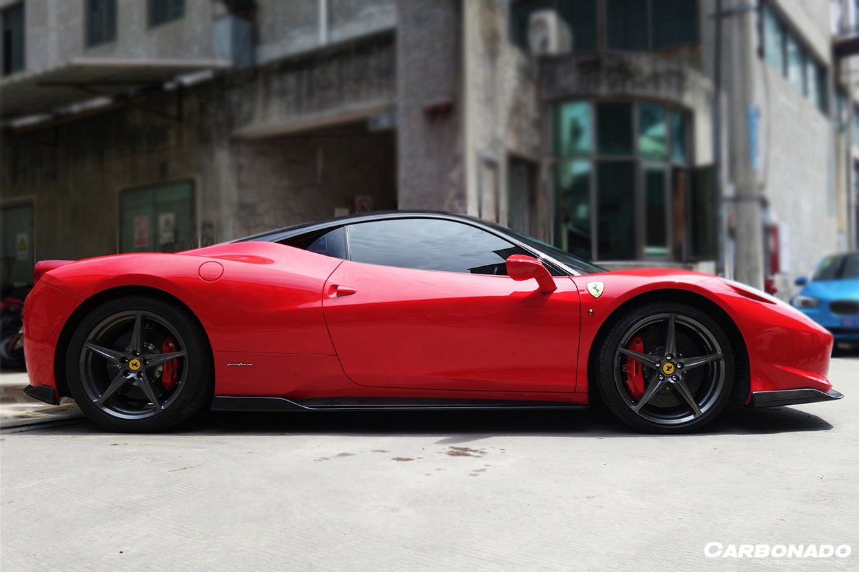 2010 - 2015 Ferrari 458 Coupe & Spyder AV Style Carbon Fiber Side Skirts Under Board
