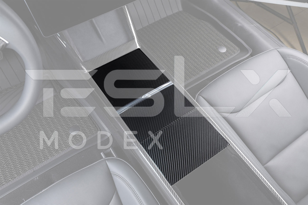 Tesla Model 3 Highland / Model Y Carbon Fiber Interior Central Storage Box Cover 2024-Up