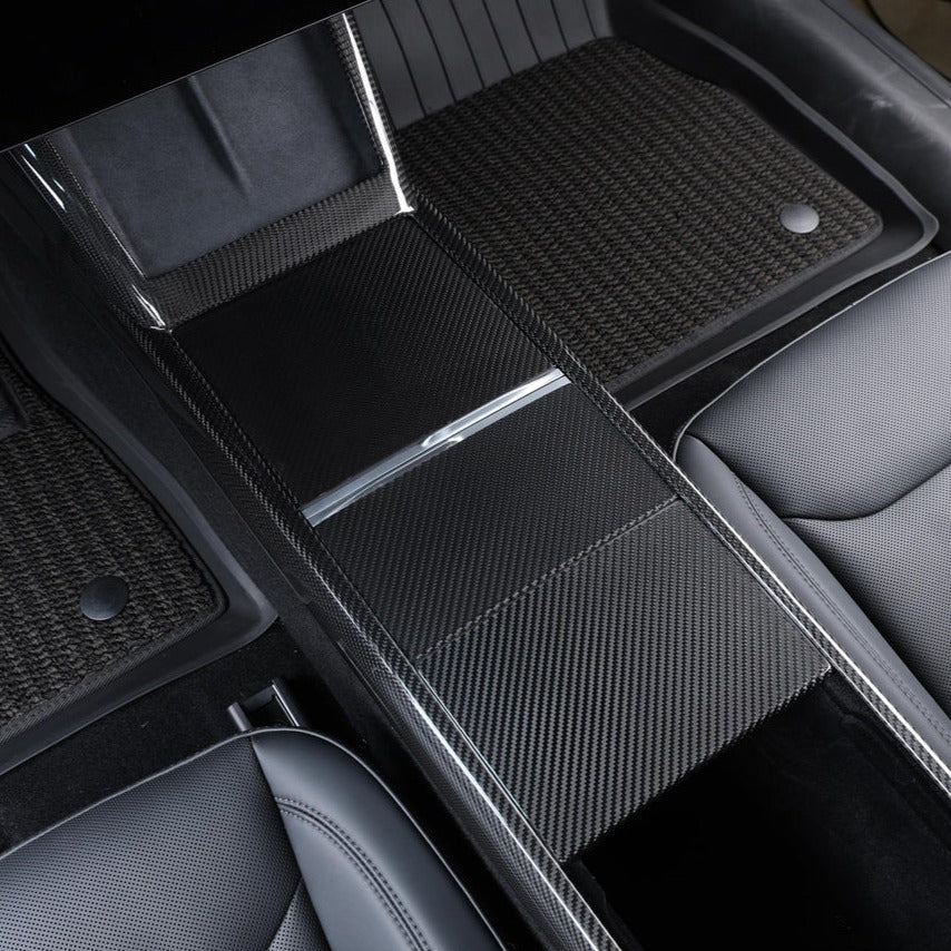 Tesla Model 3 Highland / Model Y Carbon Fiber Interior Central Storage Box Cover 2024-Up