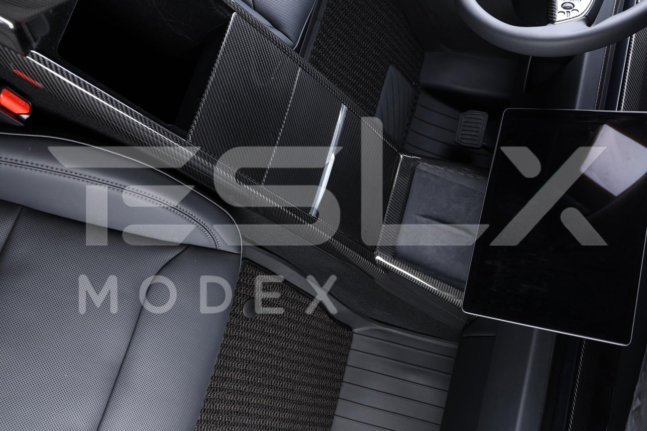 Tesla Model 3 Highland / Model Y Carbon Fiber Interior Central Storage Box Cover 2024-Up