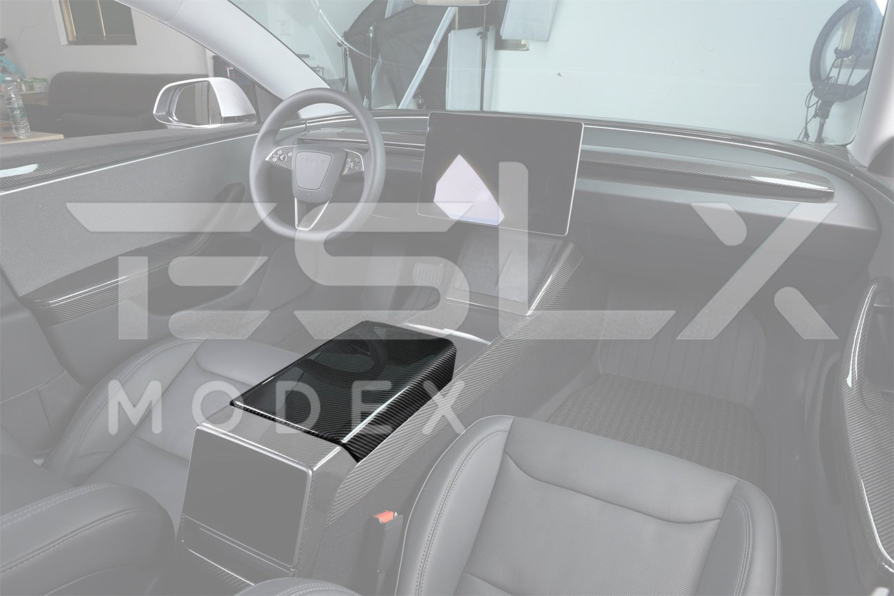 Tesla Model 3 Model Y Carbon Fiber Interior Center Armrest Cover 2020-Up