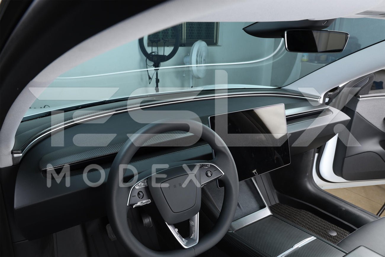 Tesla Model 3 Model Y Carbon Fiber Interior Instrument Trim Cover 2017-2024