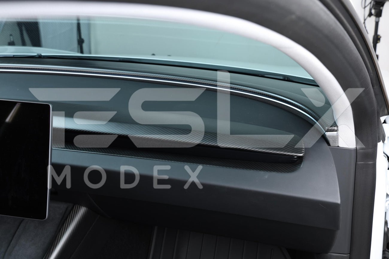 Tesla Model 3 Highland / Model Y Carbon Fiber Interior Front Dashboard Cover 2024-Up