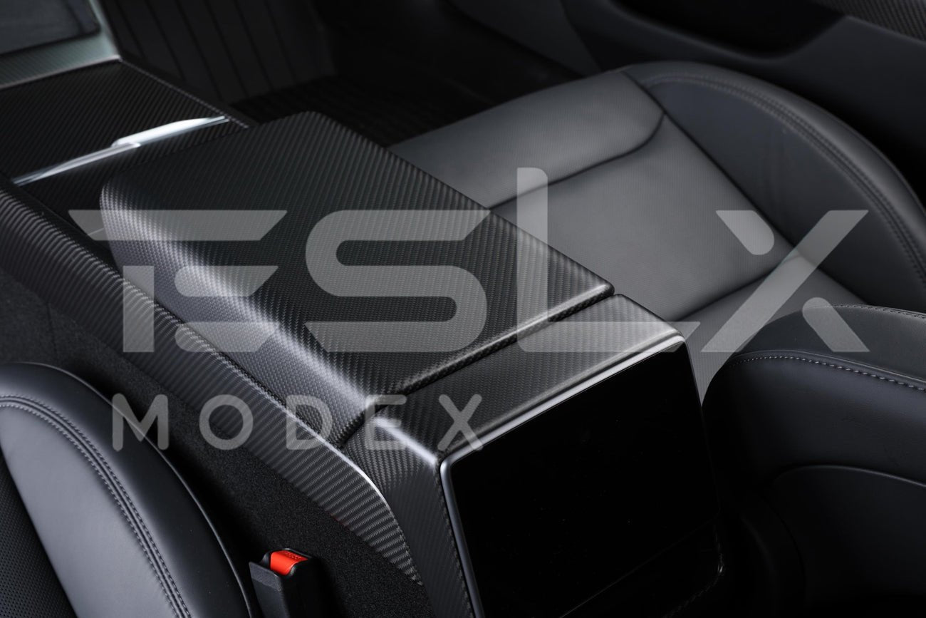 Tesla Model 3 Model Y Carbon Fiber Interior Center Armrest Cover 2020-Up