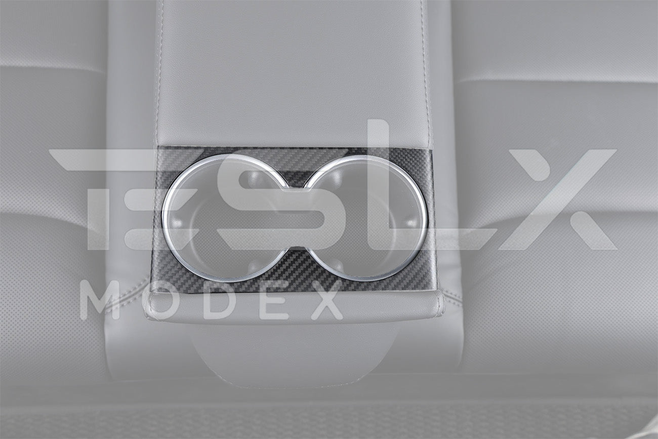 Tesla Model 3 Highland / Model Y Carbon Fiber Interior Water Cup Frame 2024-Up
