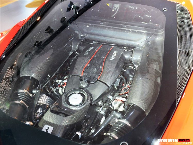 2015 - 2020 Ferrari 488 GTB/Spyder Dry Carbon Fiber Engine Cover Replacement