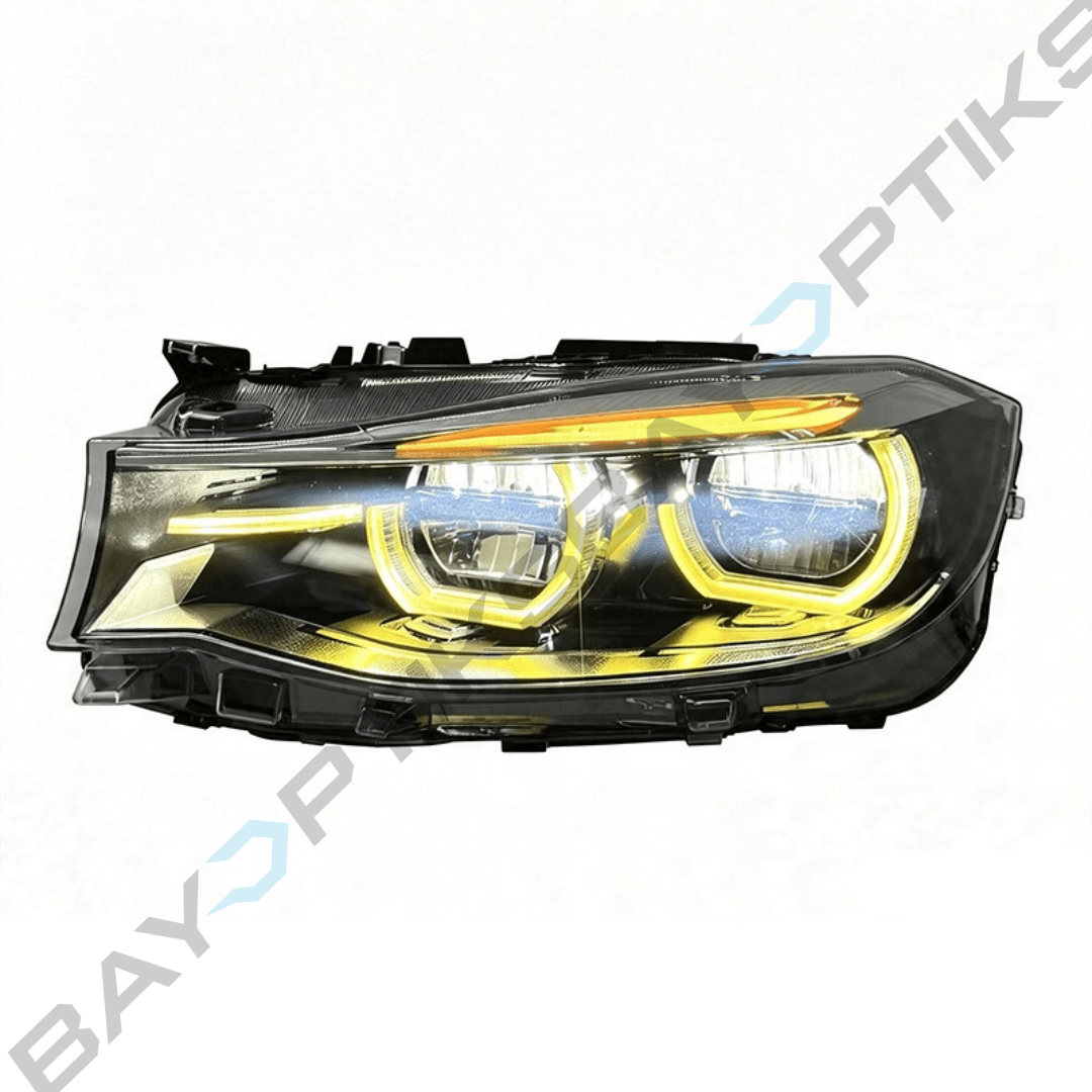 BMW F34 3 Series GT Dual-Color LED Headlights with Yellow/White Angel Eyes 2013-2020