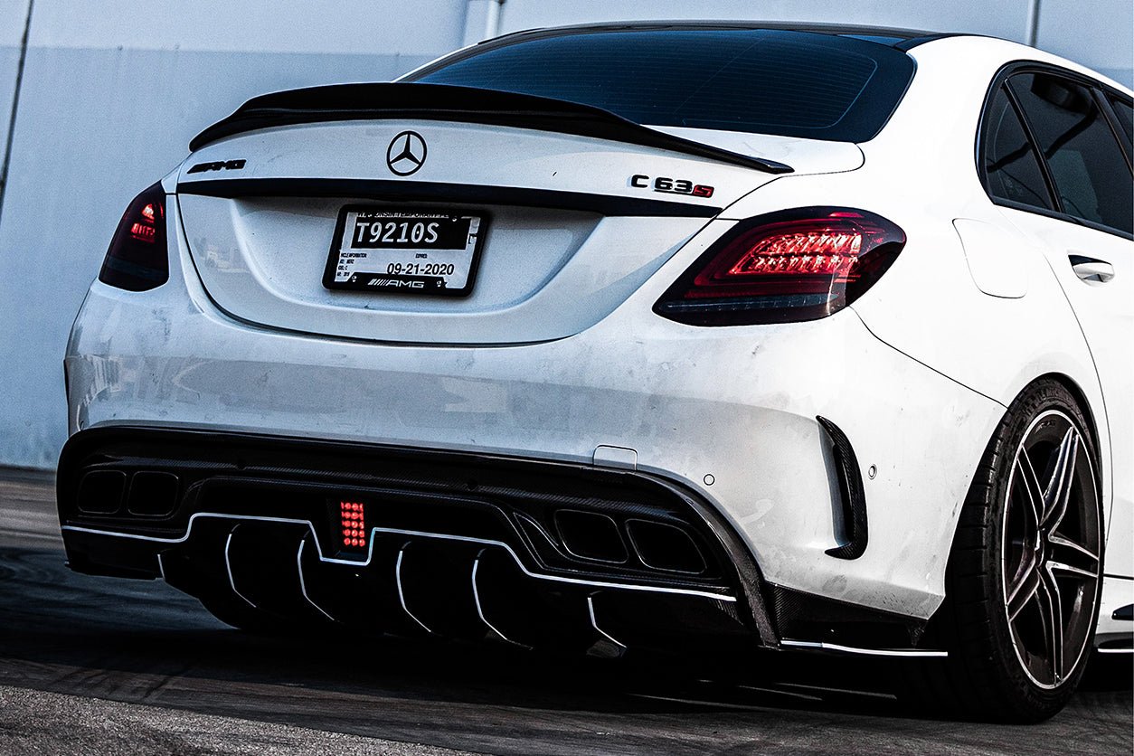 2015 - 2021 Mercedes Benz W205 C63/S AMG Sedan IMP Performance Carbon Fiber Rear Diffuser w/ Caps