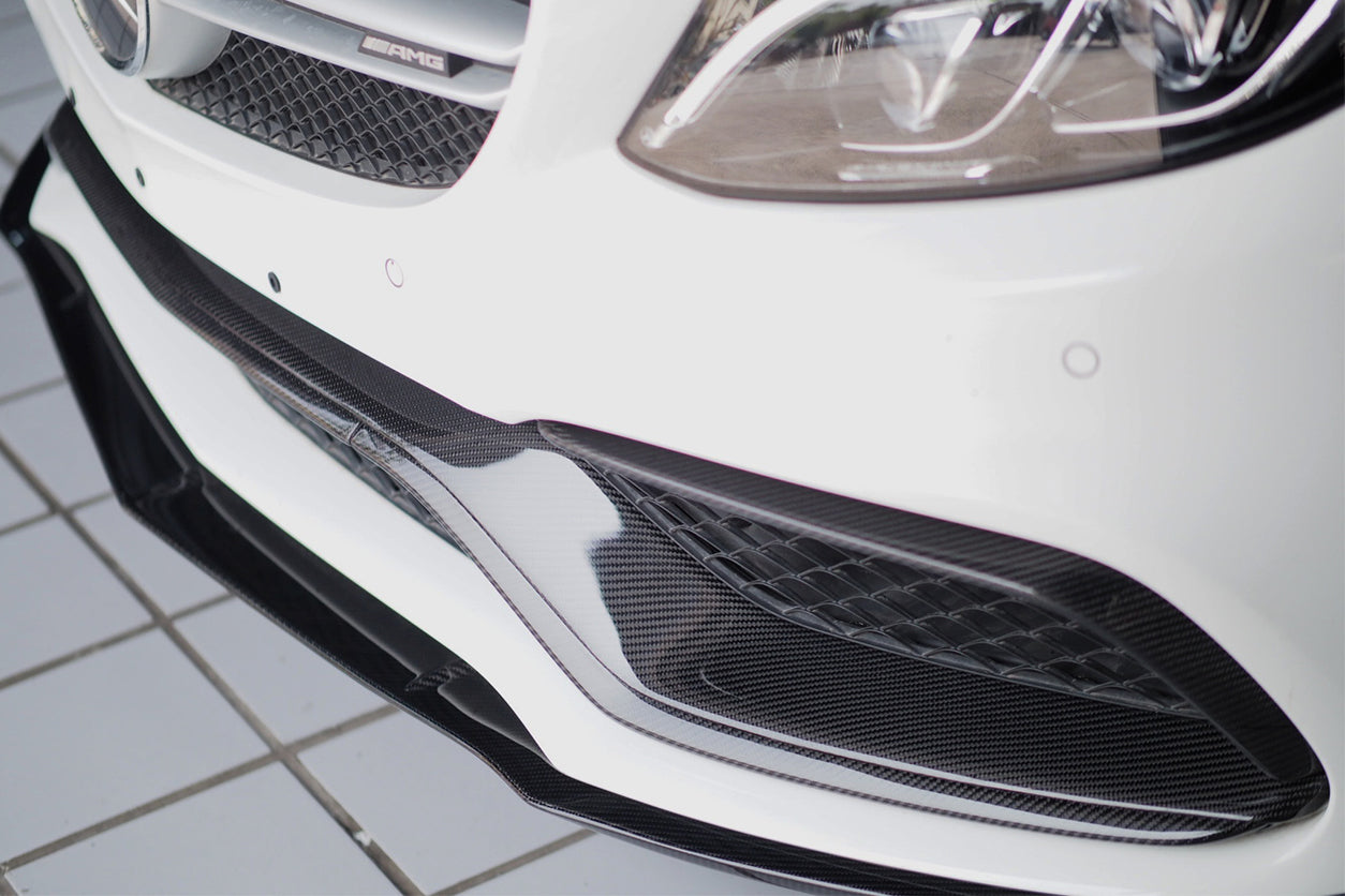 2015 - 2021 Mercedes Benz W205 C63&S AMG Carbon Fiber Front Bumper Trim Set (4pcs)