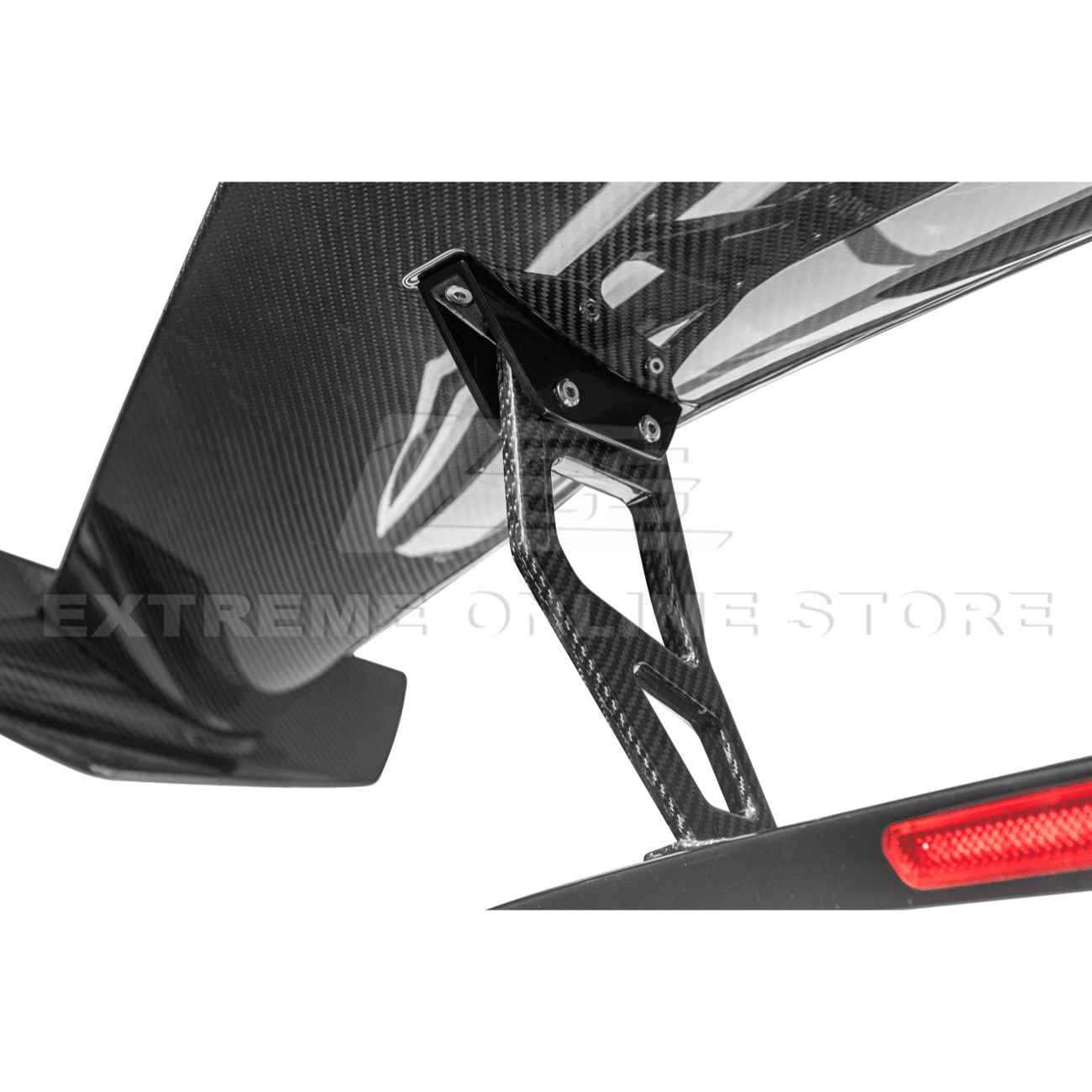 Chevrolet Corvette C7 ZR1 ZTK Style Carbon Fiber Rear High Wing Spoiler Wing Riser Kit 2014-2019