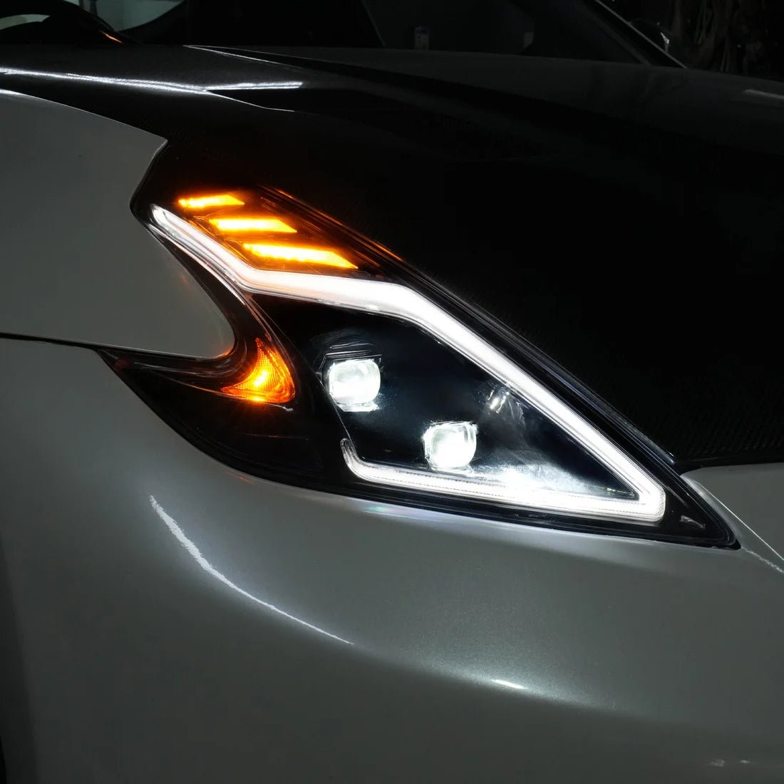 Nissan 370Z Fairlady Z Z34 Full LED Headlights with Startup Animation DRL 2008-2020