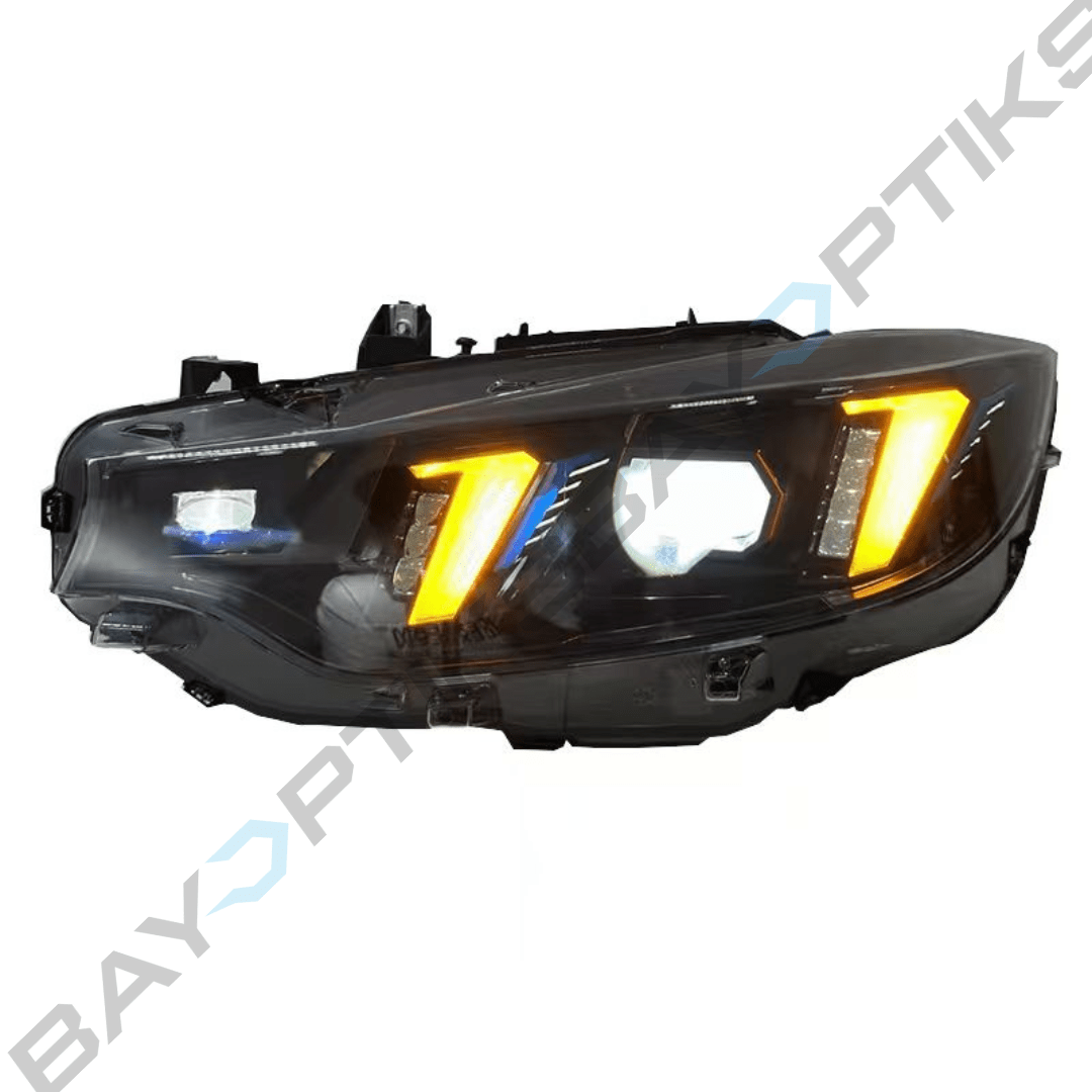 BMW 4 Series F32 M3 F80 M4 F82 Snake Eyes Style Yellow White Amber LED Headlights 2014-2020