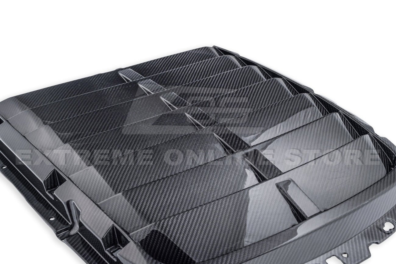 Ford Mustang S550 GT500 Dry Carbon Fiber Hood Vent Rain Tray Cover Kit 2020-2023