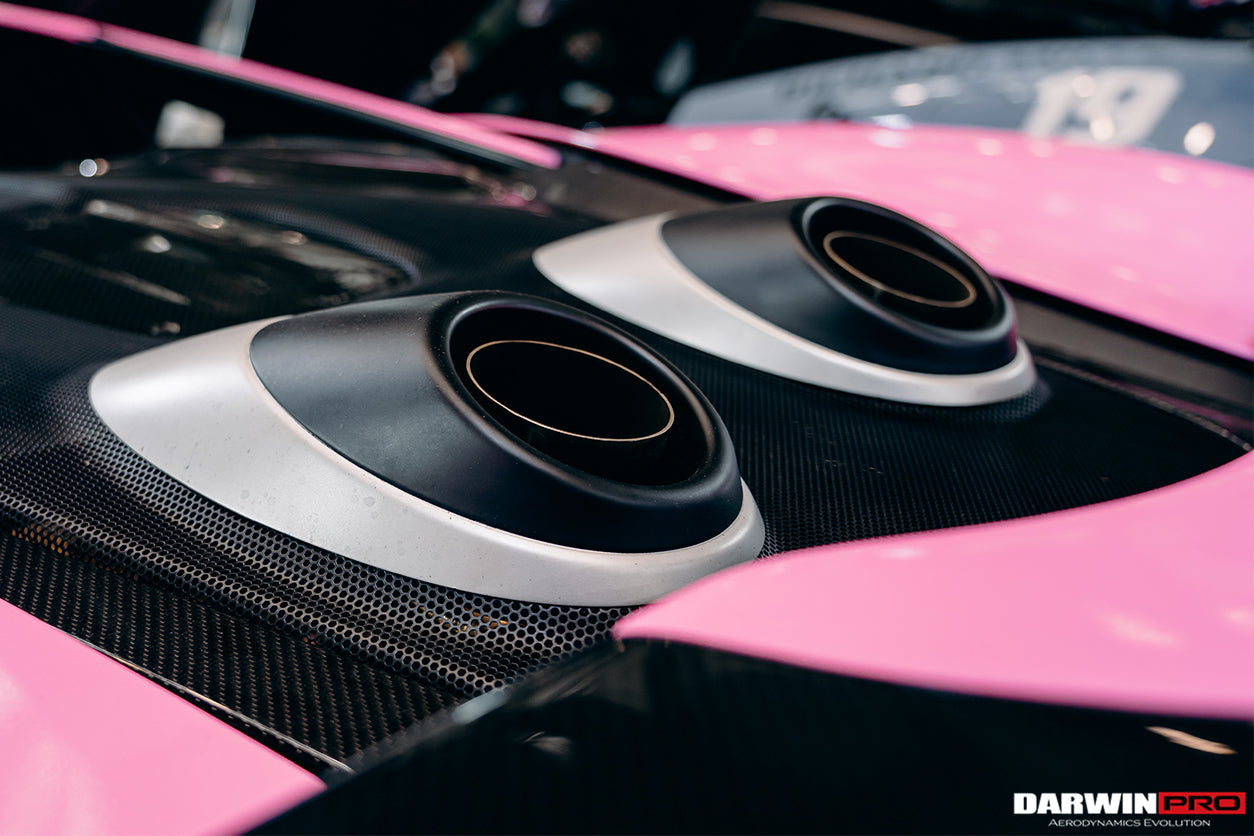 2015 - 2020 McLaren 540C & 570S & 570GT 600LT-Style Partial Carbon Fiber Rear Bumper with Diffuser  and Trunk Spoiler and Engine Trunk and Exhaust