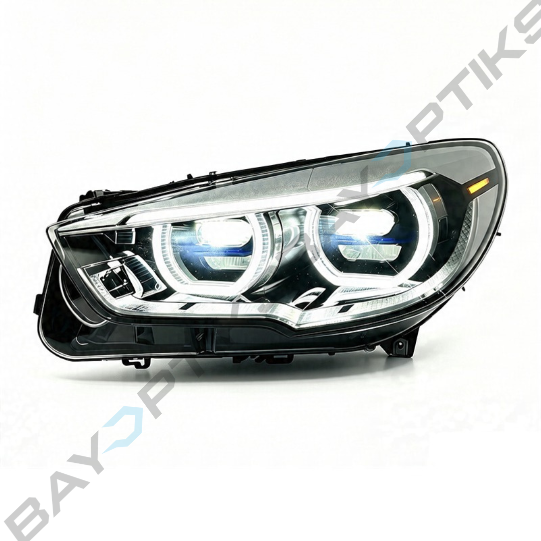 BMW 5 Series GT F07 Laser Style LED Headlights with Yellow/White Angel Eyes 2010-2017