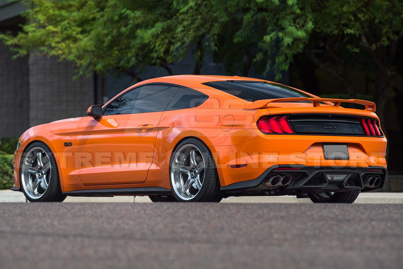 Ford Mustang S550 GT500 Style Rear Diffuser Quad Tips Primer Black 2018-2022