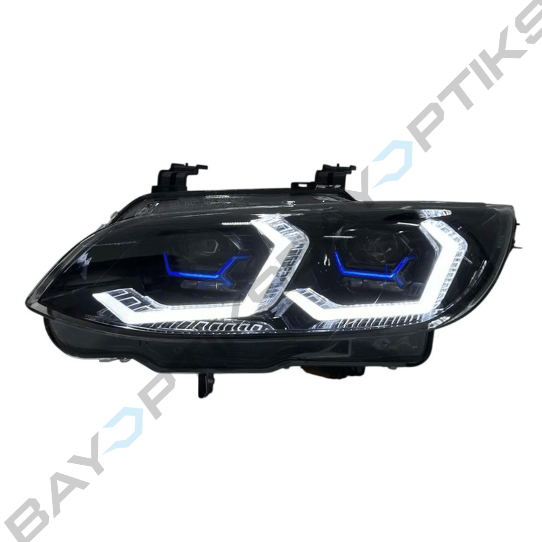 BMW E90 E92 3 Series M3 OSS Yellow White Dual Color Laser Style Headlights 2007-2013