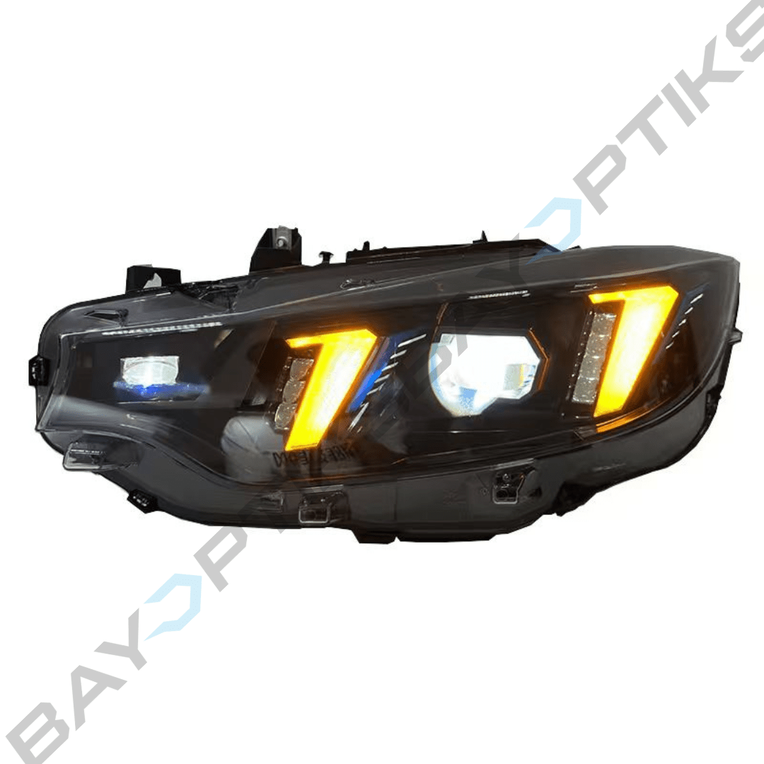 BMW 4 Series F32 M3 F80 M4 F82 Snake Eyes Style Yellow White Amber LED Headlights 2014-2020