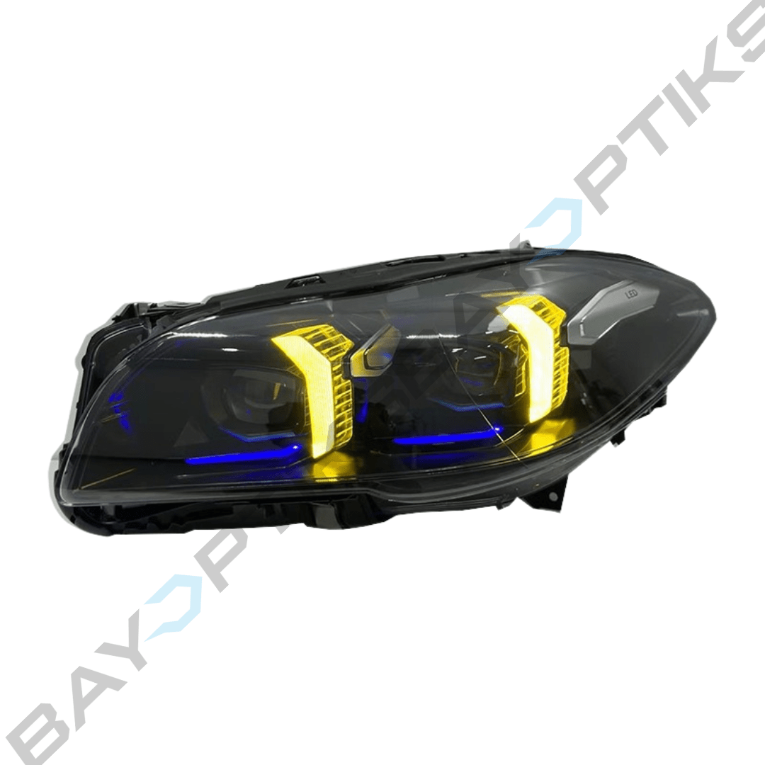 BMW 5 Series F10 Snake Eyes Style Yellow White LED Headlights 2010-2017