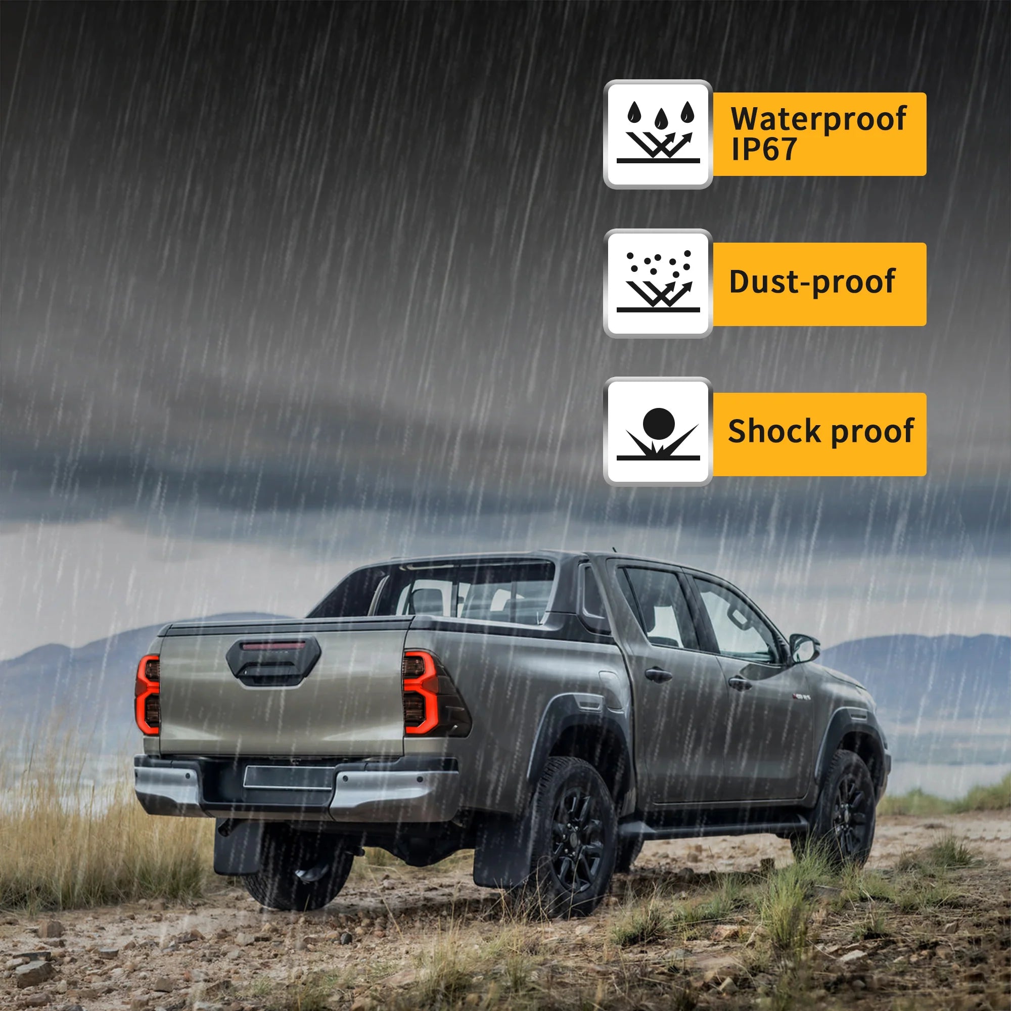 2015 - 2020 Toyota Hilux Rear Lamps LED Taillights Normal Edition