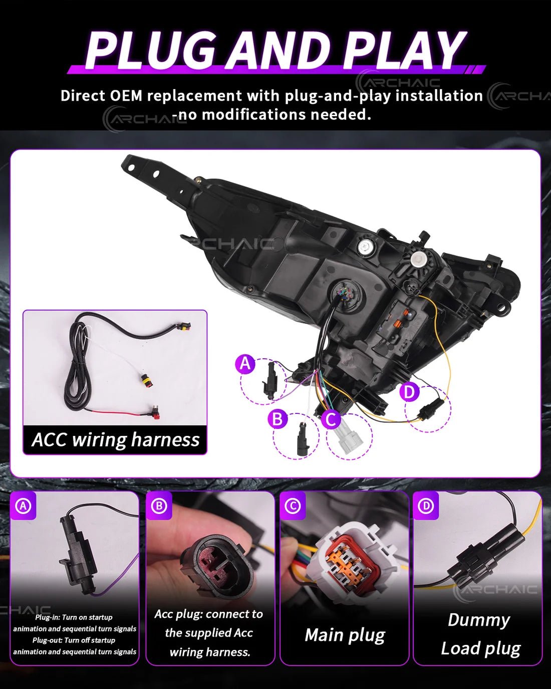 Nissan 370Z Fairlady Z Z34 Full LED Headlights with Startup Animation DRL 2008-2020