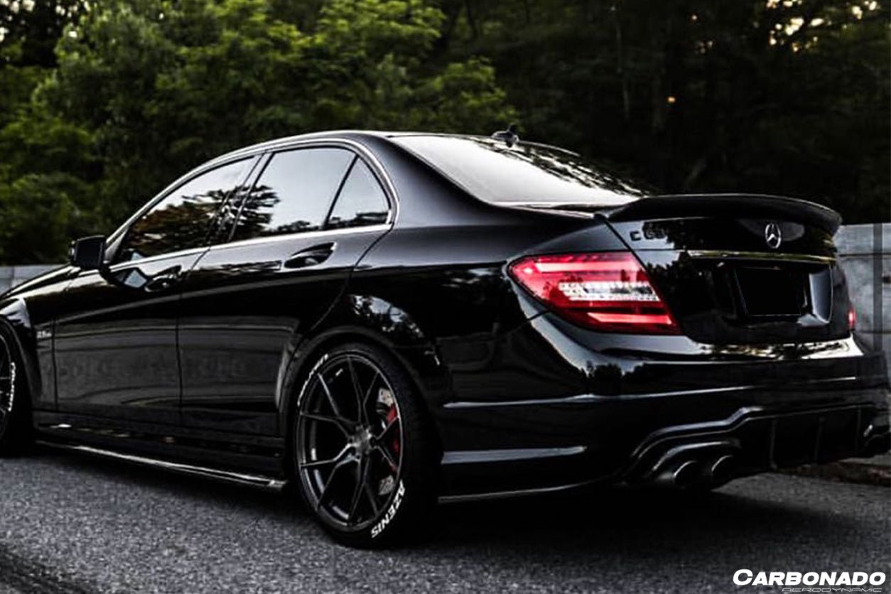 2012 - 2014 Mercedes Benz W204 C63 AMG RZS Style Carbon Fiber Rear Bumper Caps