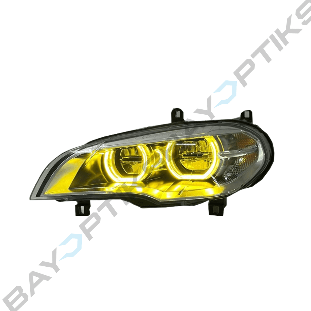 BMW X5 E70 Facelift Style CSL Yellow White Dual Color LED Headlights 2008-2013