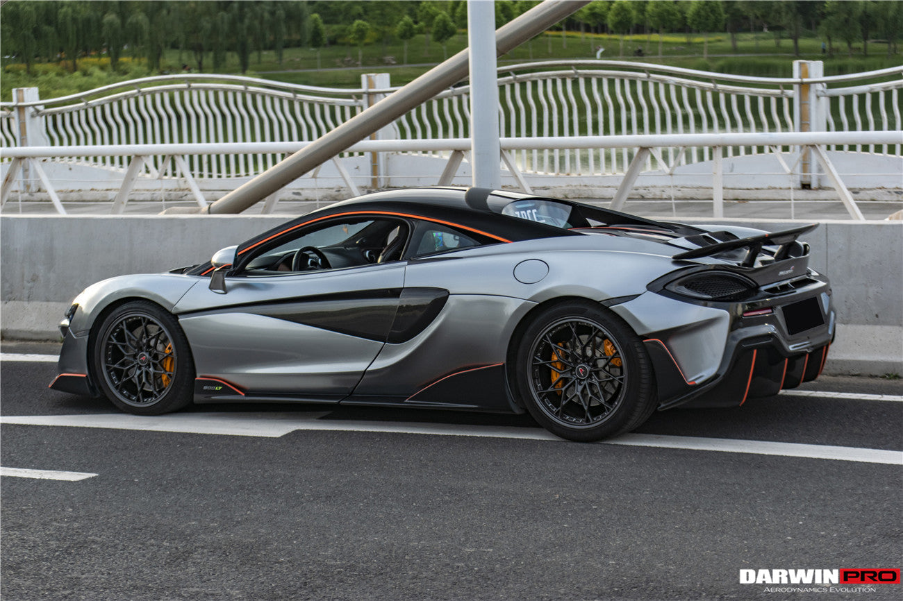 2015 - 2020 McLaren 540C & 570S & 570GT 600LT-Style Partial Carbon Fiber Rear Bumper with Diffuser  and Trunk Spoiler and Engine Trunk and Exhaust