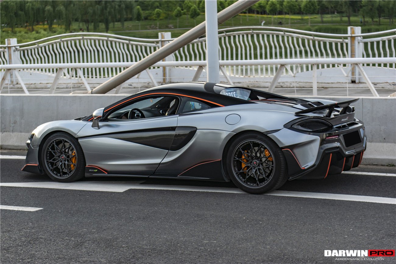 2015 - 2020 McLaren 540C & 570S & 570GT 600LT-Style Partial Carbon Fiber Rear Bumper with Diffuser and Trunk Spoiler and Engine Trunk and Exhaust
