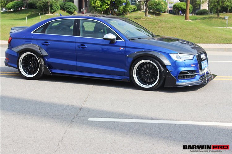 2013 - 2016 Audi S3 & A3 Sline Sedan BKSS Style Side Skirts with Winglets