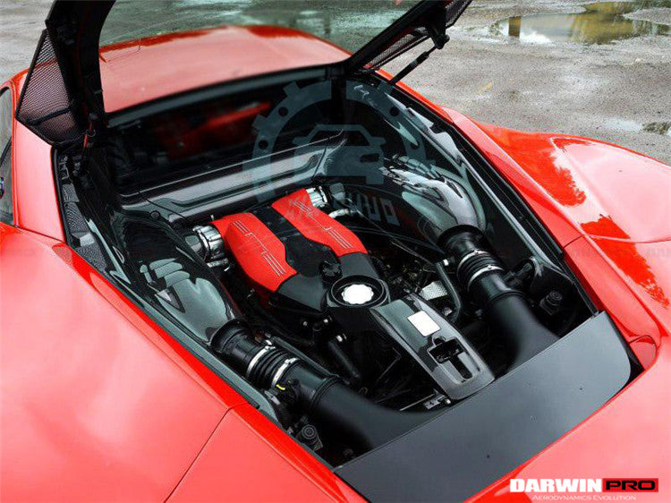 2015 - 2022 Ferrari 488 GTB & Pista & F8 Dry Carbon Fiber Engine Bay Panels With Heat Protection