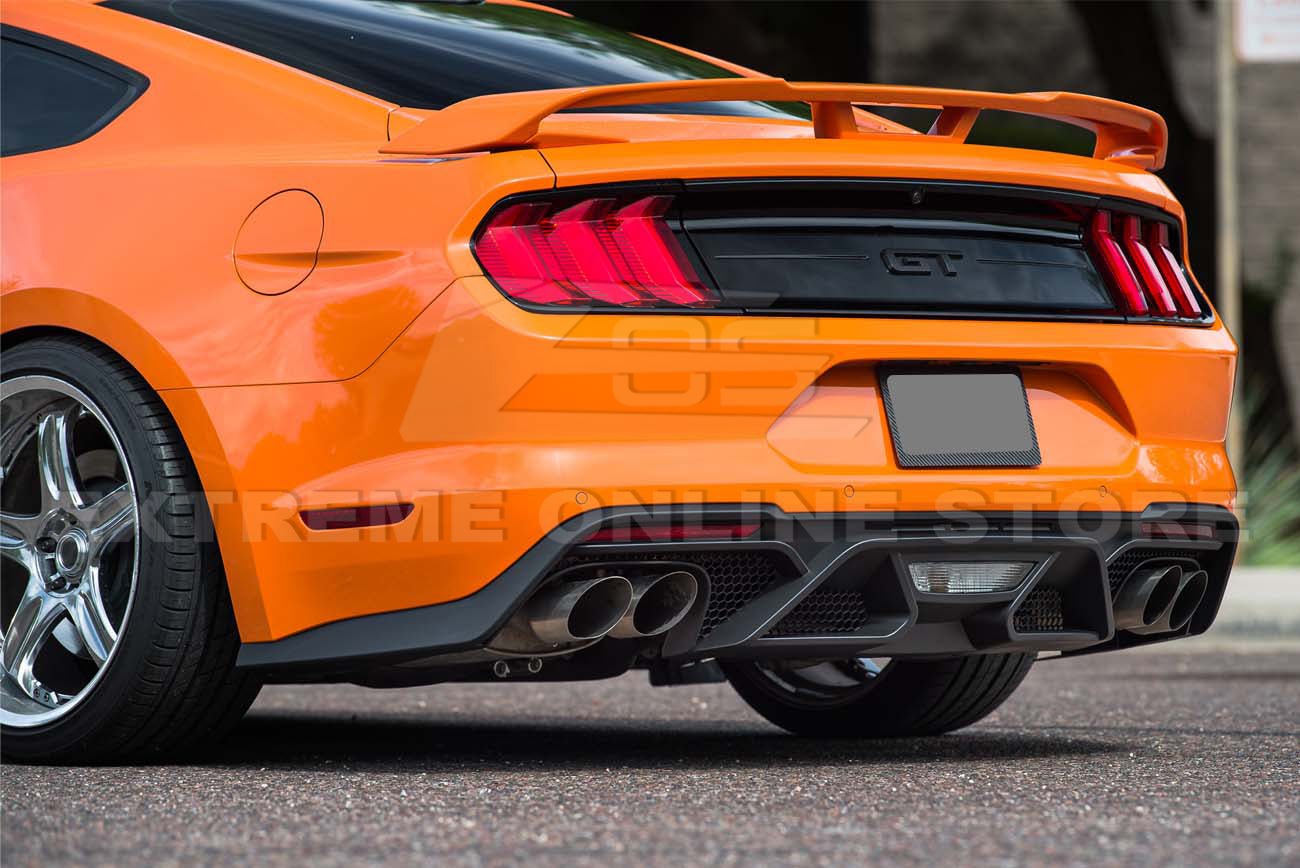 Ford Mustang S550 GT500 Style Rear Diffuser Quad Tips Primer Black 2018-2022