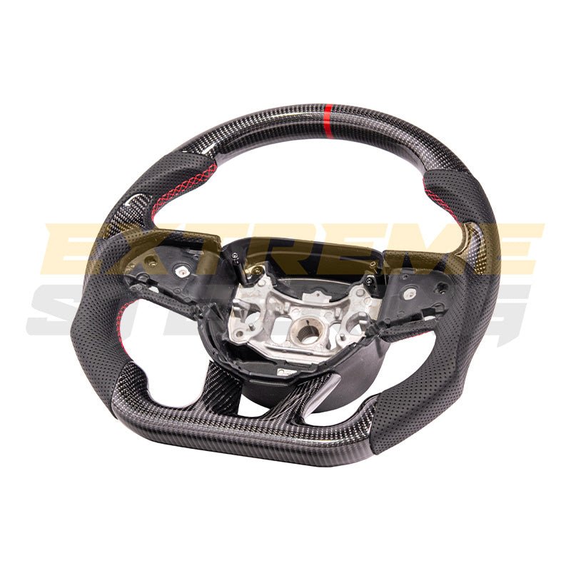 Dodge Challenger Carbon Fiber Steering Wheel Red Stitching Automatic 2015-Up