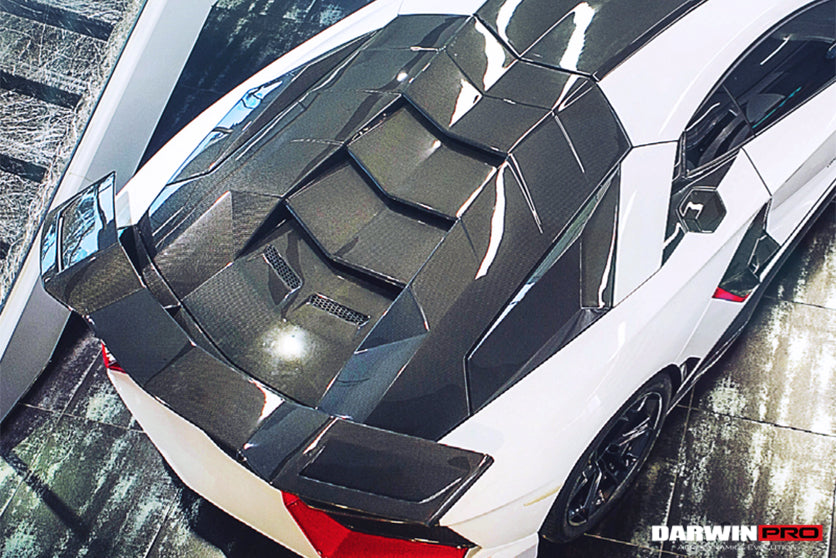 2011 - 2016 Lamborghini Aventador LP700 Coupe BKSS Style Carbon Fiber Engine Trunk
