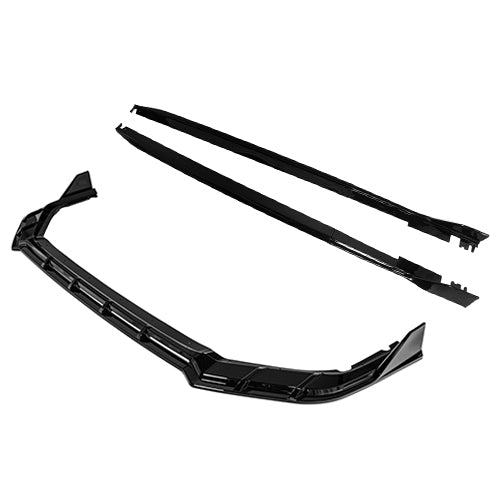 Honda Civic FE Gloss Black Front Lip Splitter & Side Skirts Kit 2022-2024