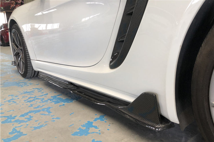 2017 - 2023 Porsche 718 Cayman/Boxster AM Style Carbon Fiber Side Skirts