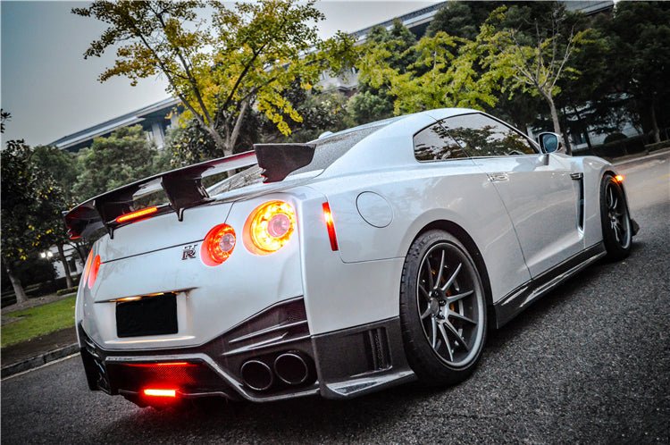 2012 - 2022 Nissan GTR R35 DBA & EBA NSM Style Carbon Fiber Rear Diffuser With canards & break light