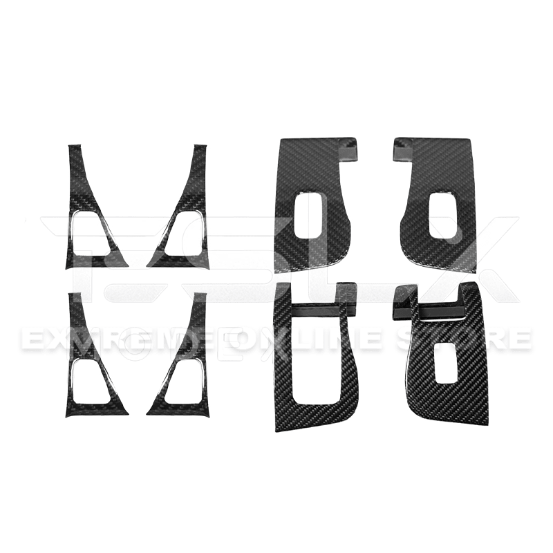 Tesla Model 3 Model Y Carbon Fiber Interior Door Glass Lifting Panel Cover 2020-2024