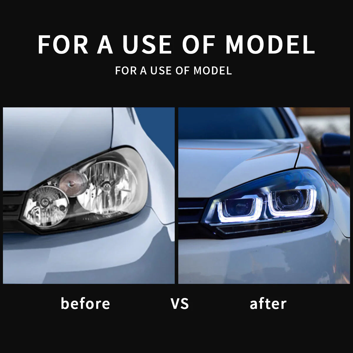Volkswagen Golf Mk6 Halogen Models LED Headlights 2008 - 2014 (Europe: 2008-2012)