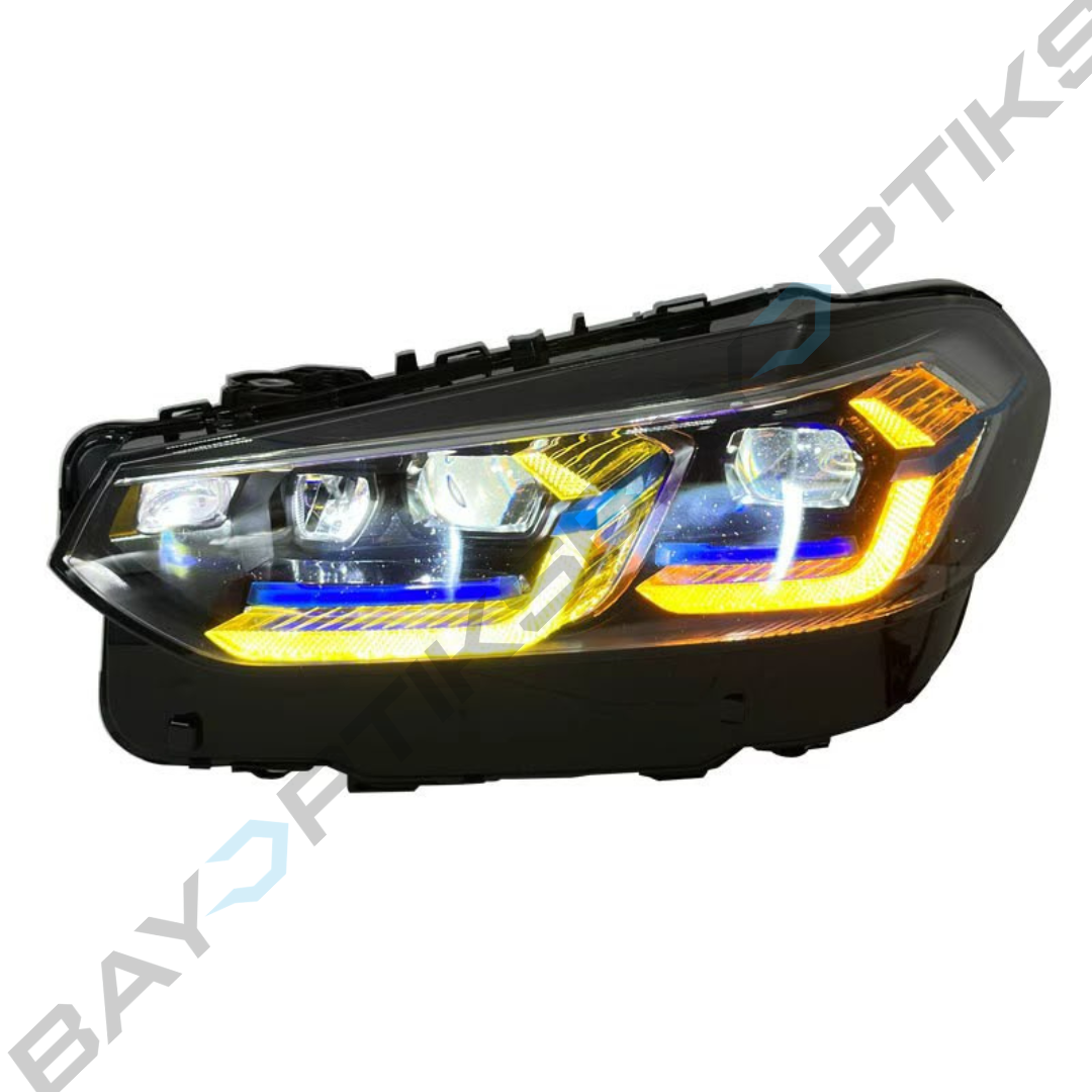 BMW G01 G08 X3 Laser Style Yellow White Switchable LED Headlights 2018-2024