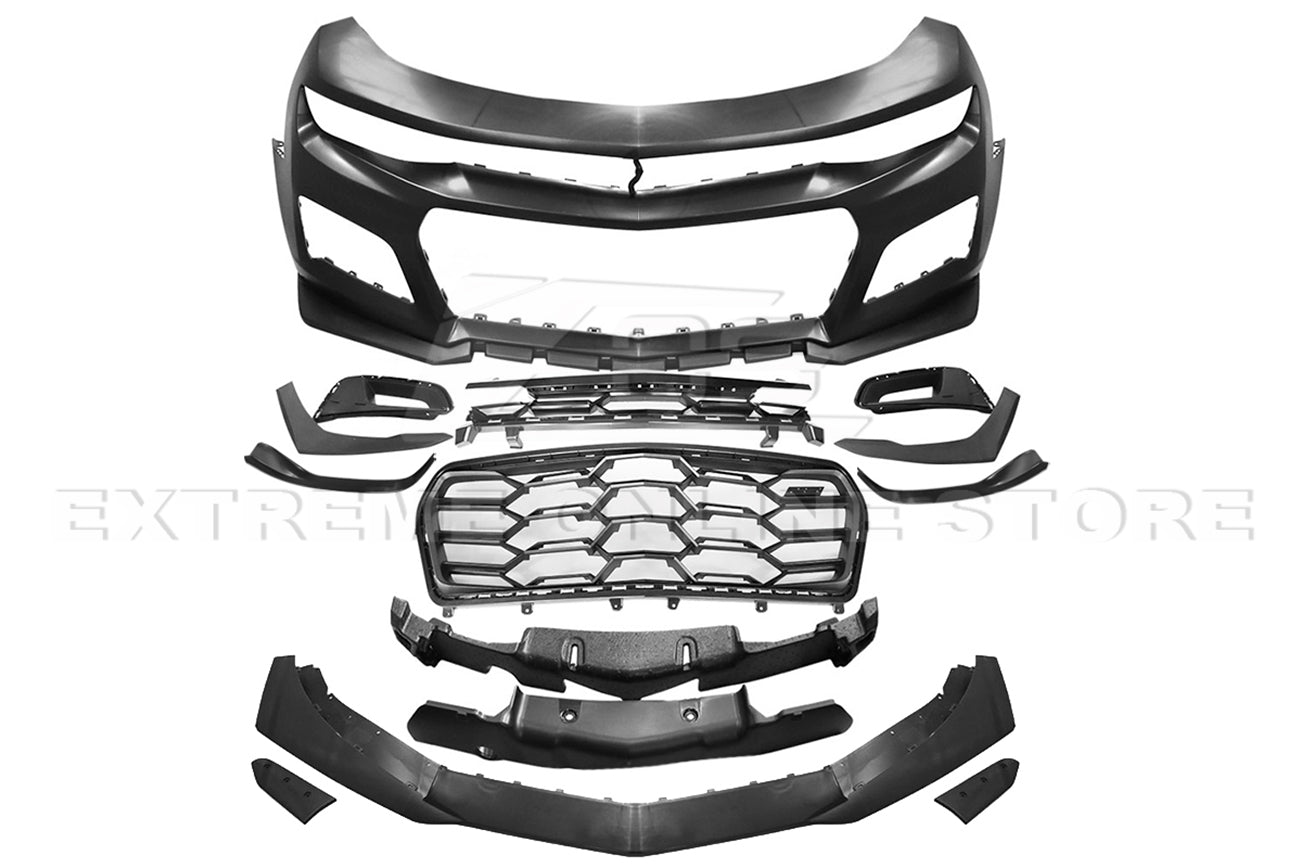 Chevrolet Camaro 6th Gen ZL1 1LE Style Unpainted Black Front Bumper Kit 2016-2024