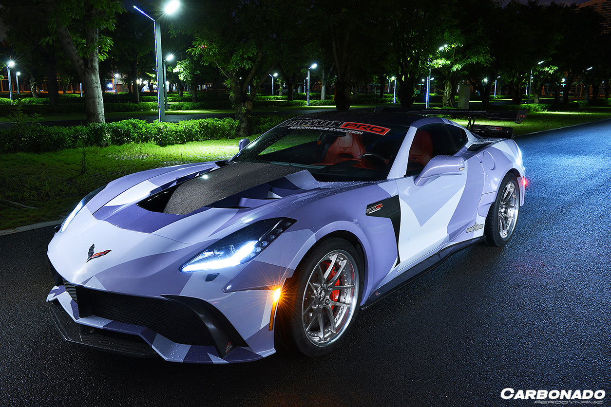 2013 - 2019 Corvette C7 AR Style Carbon Fiber Side Skirts