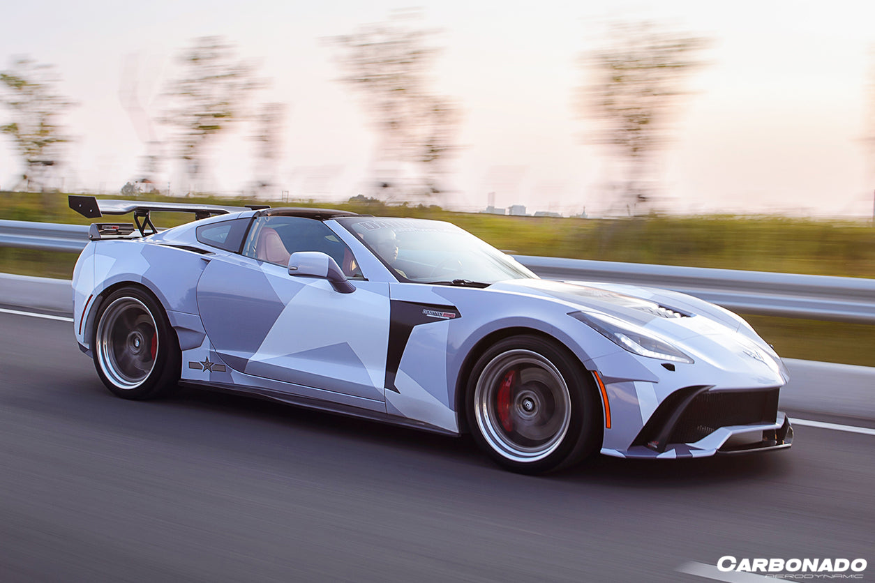 2013 - 2019 Corvette C7 AR Style Carbon Fiber Side Skirts
