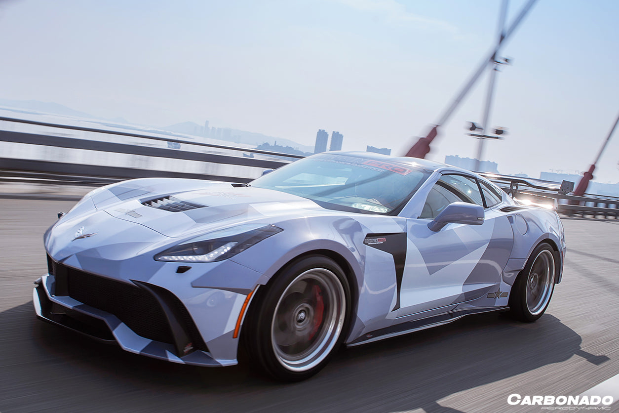 2013 - 2019 Corvette C7 AR Style Carbon Fiber Side Skirts