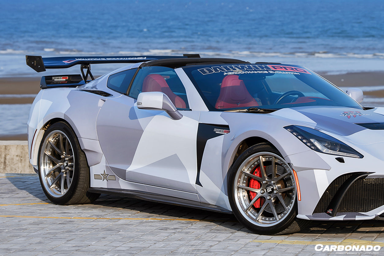 2013 - 2019 Corvette C7 AR Style Carbon Fiber Side Skirts