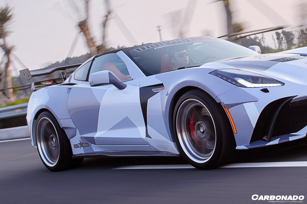 2013 - 2019 Corvette C7 AR Style Carbon Fiber Side Skirts