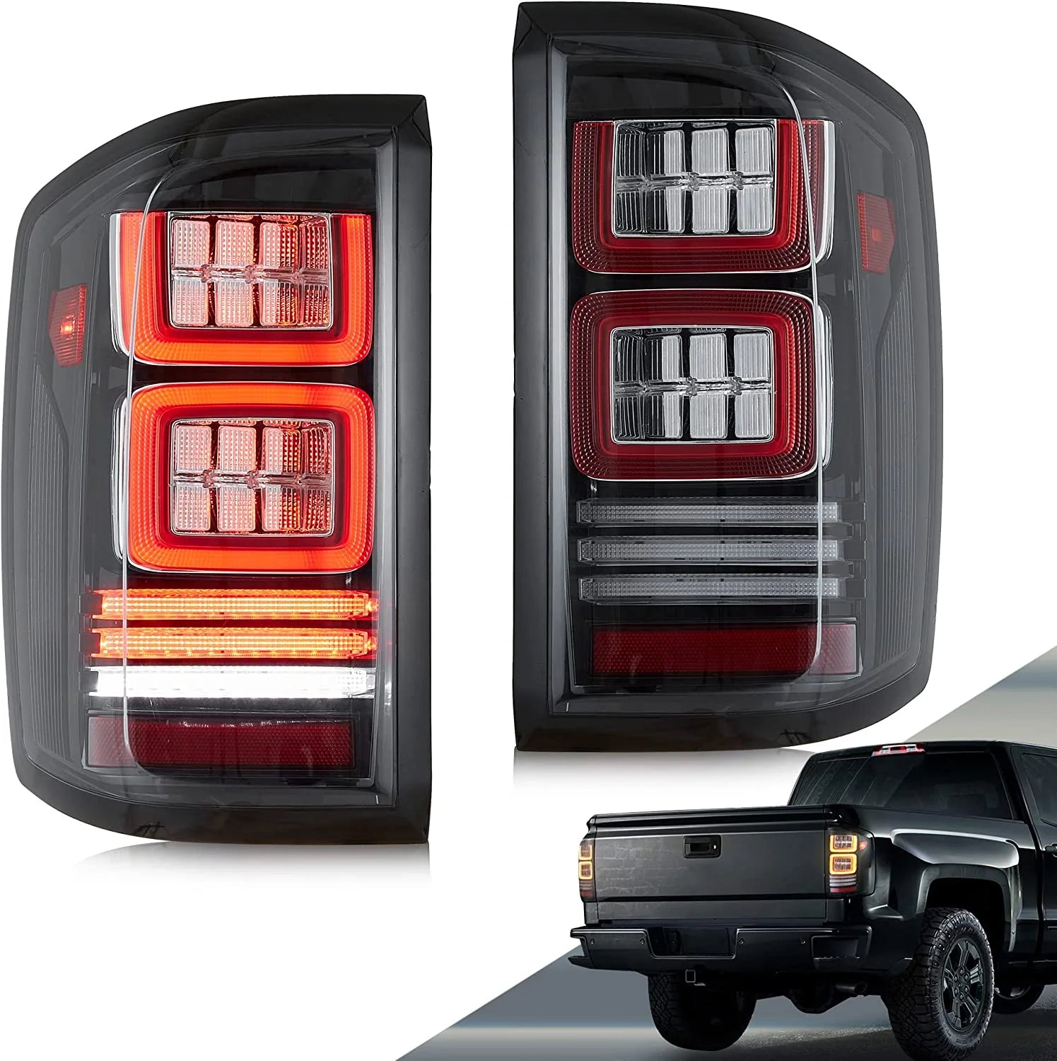 Chevrolet Silverado 1500 2500HD 3500HD LED Taillights 2014 - 2018
